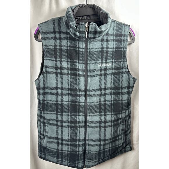 Columbia reversible youth size 14-16 black puffer vest EUC pockets - Picture 3 of 7